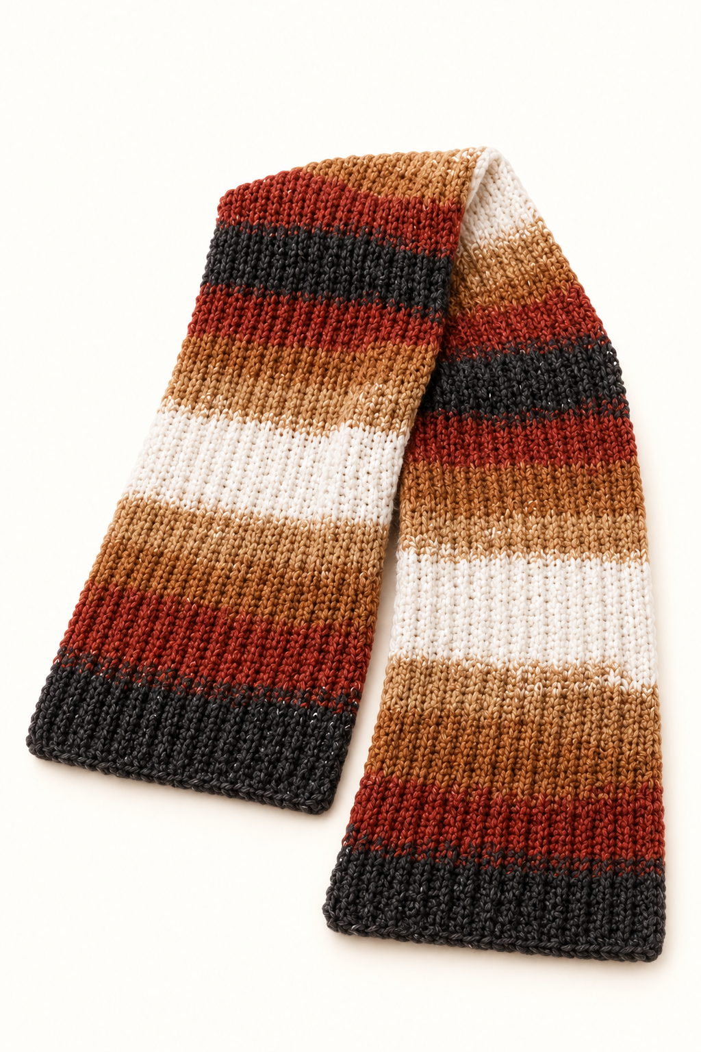 SELLA striped winter crochet scarf