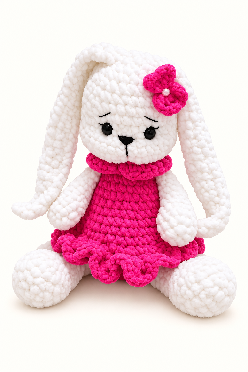 SELLA pink crochet bunny
